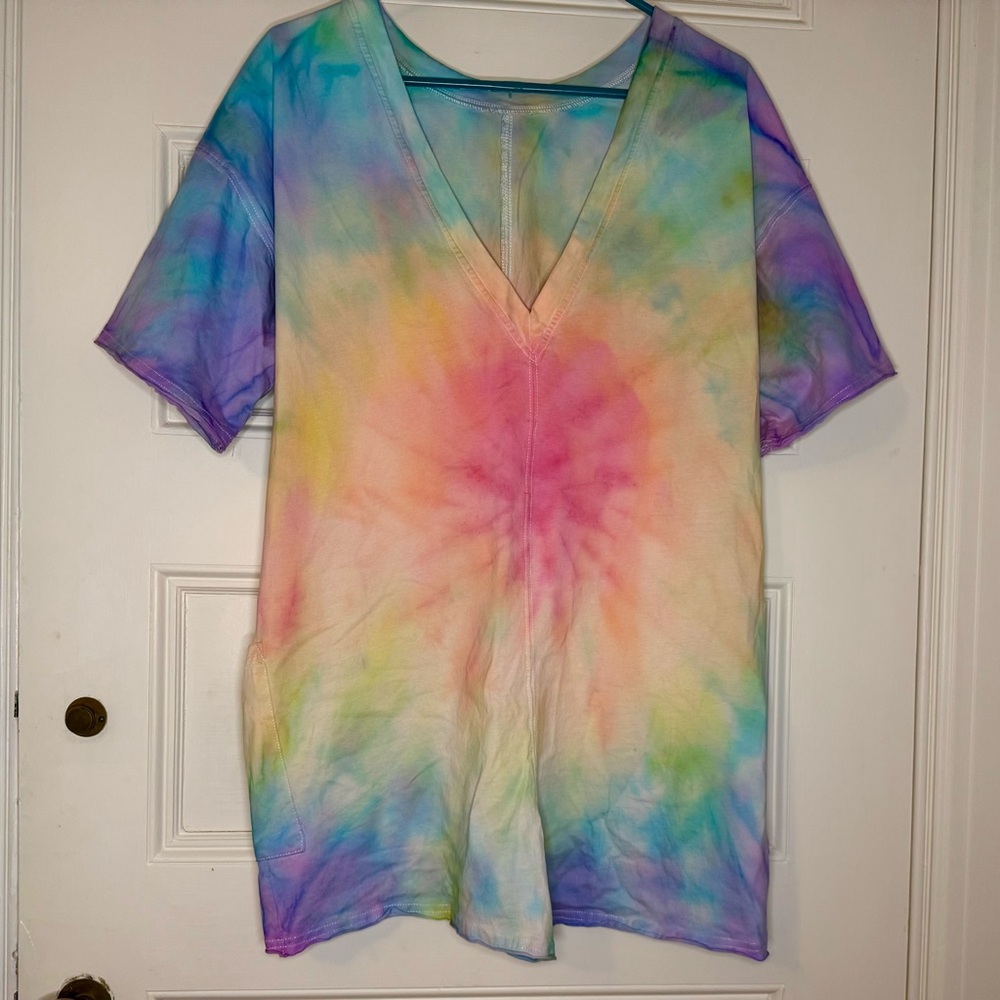 Custom Tie-Dye V-Neck Women’s romper